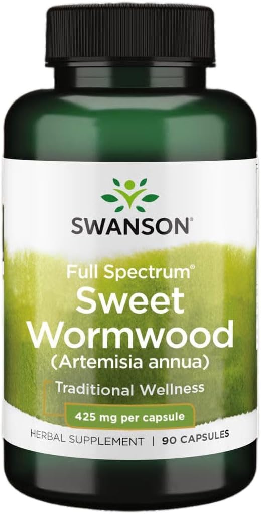 Swanson Sweet Wormwood - võib edendada GI soolestiku tervist, mikroobide tasakaalu ja seedetrakti tervisetoetust - taimset toidulisandit artemisiniiniga - (90 kapslit, 425 mg iga)