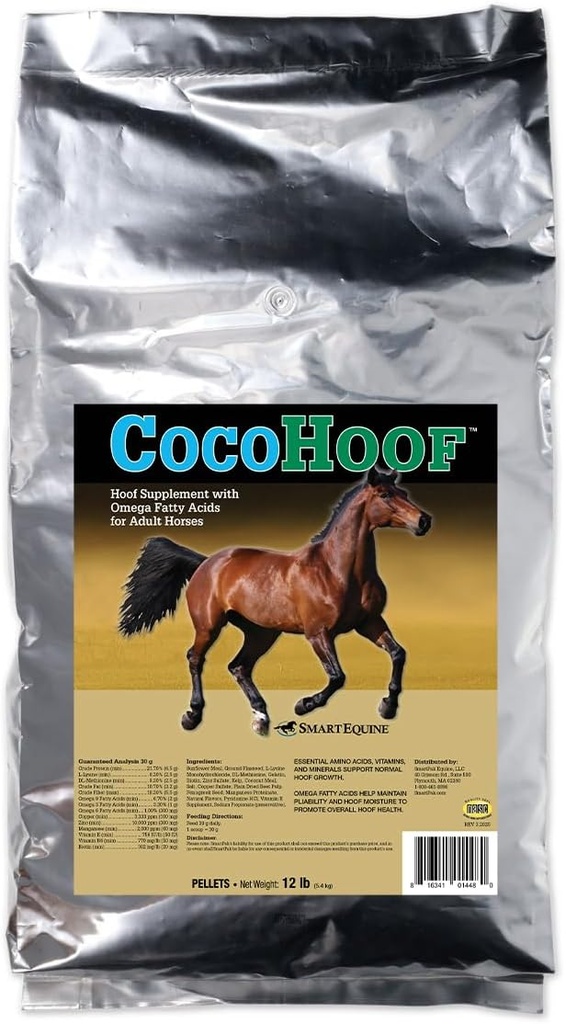 SmartEquine CocoHoof | Hoof Supplements for Horses | Biotin for Horses Hooves | Horse Vitamins and Minerals Supplement | Annab aminohappeid, rasvhappeid ja vitamiine | 12 LB