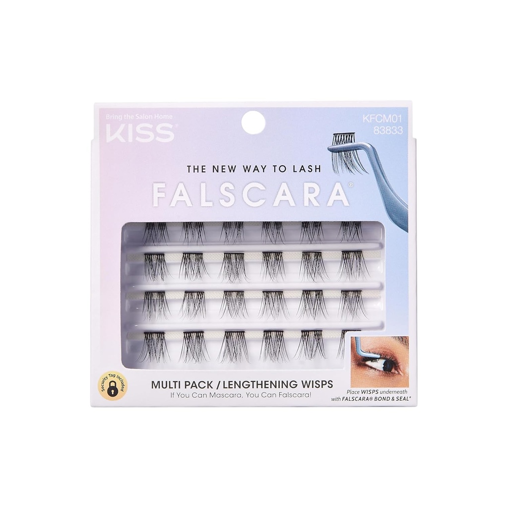 KISS Falscara DIY ripsmete pikendamine Pikendamine Wisps - Featherlight Sünteetiline taaskasutatav kunstlik ripsmed Multipack 24 Mini Lash klastrid selle Autentne ripsmete pikendamine Vaata