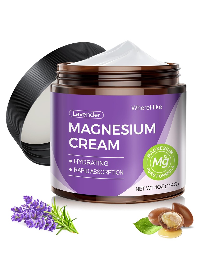 Natural Topical Magnesium Cream Sleep, Öösel Magneesium Lotion valu ja jalgade krambid, lihaste lõõgastav, Calm, Sügav hüdraat nahahoolduseks.