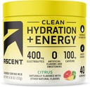 Tõusu puhas hüdratsioon + energia elektrolüütide pulber - 100 mg kofeiini, 400 mg elektrolüüte, kunstlike koostisosadeta, tsitrusviljad 40 serveerimist