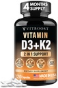 VITBOOST Vitamiin D3 K2 kompleks - lihtne neelata - Vitamiin D (D3) 5000 IU (125 mcg) & K2 (MK-7) 90 mcg | Mitte-GMO | Gluteenivaba | USA Valmistatud | 120 kapslit