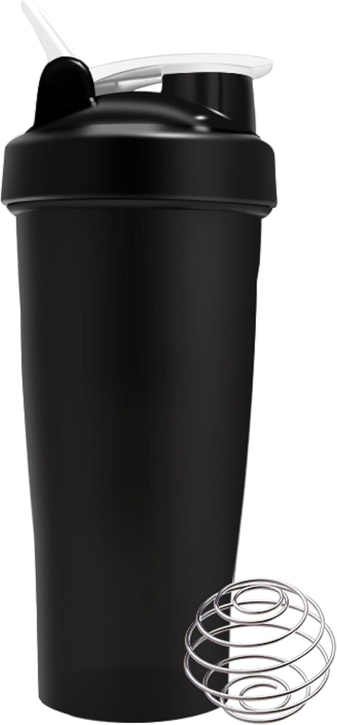 Proteiin Shaker Bottle for Gym - Pre Workout Protein Drink Shaker Cup 20 Fl oz, nõudepesumasin Safe, BPA & ftalaat vaba Shaker Bottle Blender, jõusaali Shaker for Protein Shake - must või valge (Random Color)