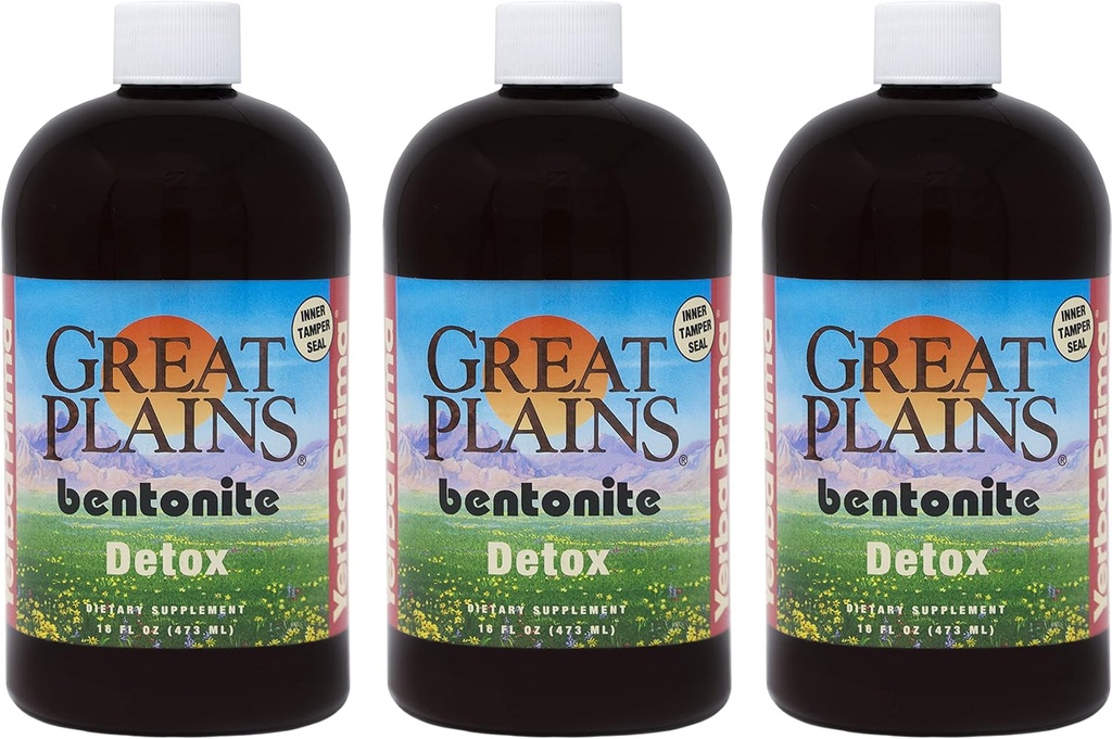 Yerba Prima Great Plains Bentonite Clay - 16 oz (3 pakk) - looduslik sisemine vedelik savi puhastuslisa