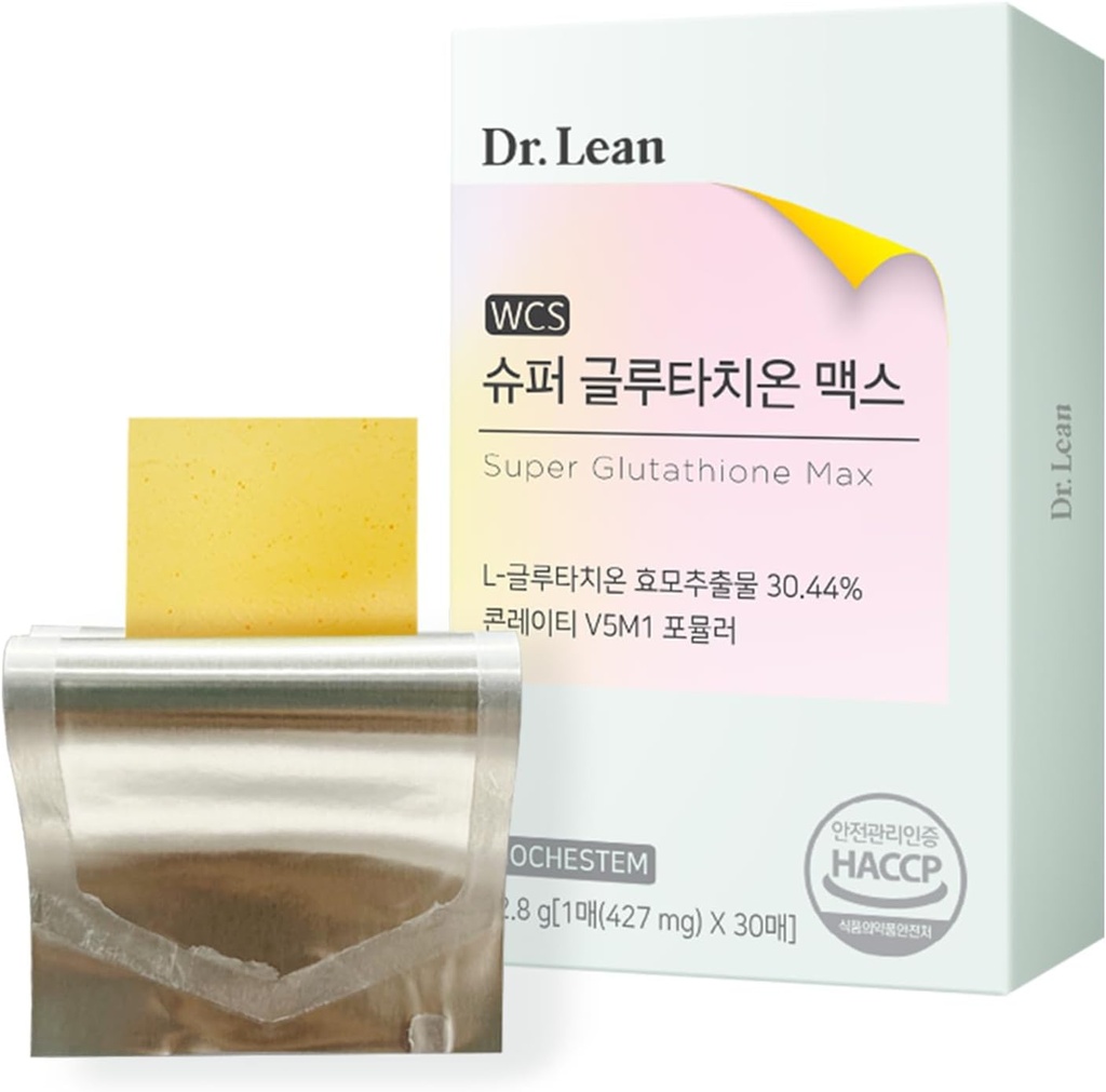 Dr. Lean Super Glutathione Max – 427mg High-Potency Strips with Milk Thistle, Collagen & Hyaluronic Acid | Fast-Melt ODF, Antioxidant, Skin & Liver Support, K-Beauty, Made in Korea (30 Strips)