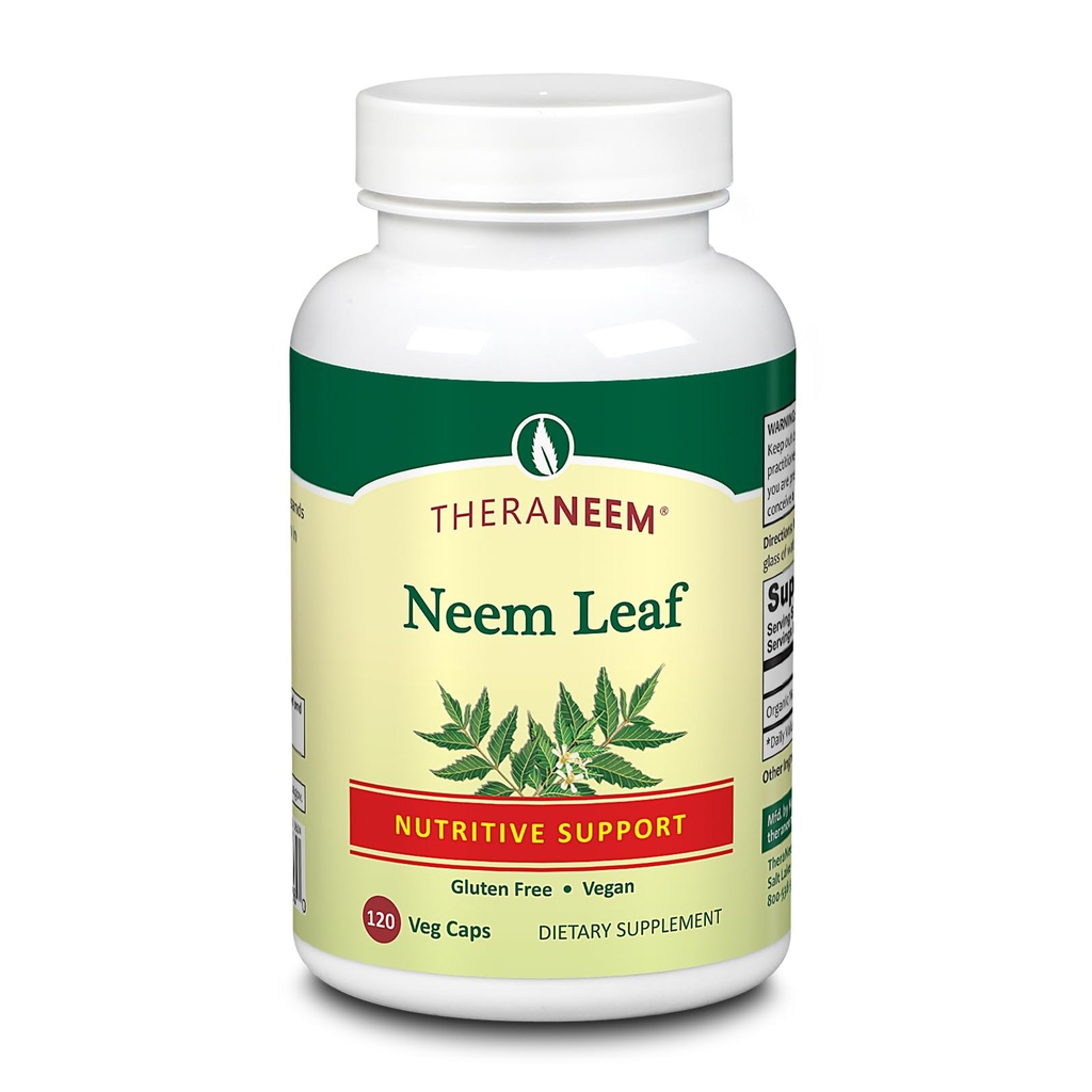 THERANEEM Neem Lehtkapslid - Võimas Toitumisalane Toetus Antioksüdantide Ja Rohkem - Vegan, Gluteenivaba, 60-päevane garantii - 120 Servings, 120 VegCaps