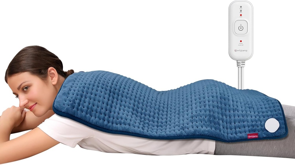 Mugav küttepadi seljavalu leevendamiseks, ekstra suur küttepadja XXL, sünnipäevakingid naistele ema tema naine, 17 'x 33' kuningas elektrilise küttepadjad perioodi krampide jaoks (sinine)