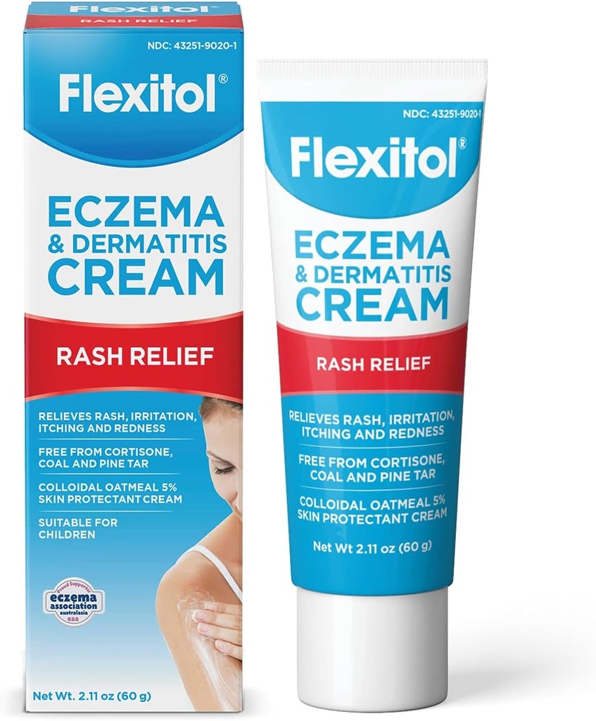 Flexitol Eczema & Dermatitis Cream - Steroid & Fragrance Free tundlik, ärritunud nahk 5% kolloidne kaerahelbed