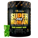 ALPHA LION Superhuman Pre Workout Powder, Beta Alanine, L-Taurine & Tri-Source Kofeiin Jätkusuutlikuks Energiaks Ja Keskendumiseks, Lämmastikoksiid Ja Tsitrulliin Pump (21 Servings, Hapu Kummikaru Maitse)