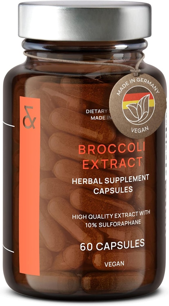 CLAV Broccoli Sprout Extract Kapslid - Premium Sulforaphane Supplement 100mg Sulforaphane - Antioksüdant - 60 Broccoli pillid - valmistatud Saksamaal