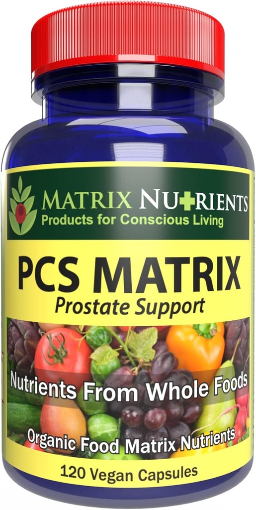 PCS Matrix - madalam PSA tase terve eesnäärme jaoks - 100% looduslikud koostisosad: Saw Palmetto, Rabdosia, Scute, Plantago Focium, Chrysantaomum, Ganoderma, Lotus Seed - Vegan Kapslid (120ct)