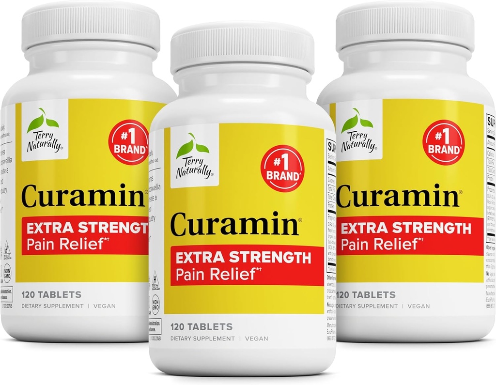 Terry loomulikult Curamin ekstra tugevus - kurkumiin ja boswellia tervisliku ringluse toetamiseks - kurkumi lisand liigeste, lihaste tervise ja endorfiini tootmise toetamiseks - 120 tabletti (3. pakk)
