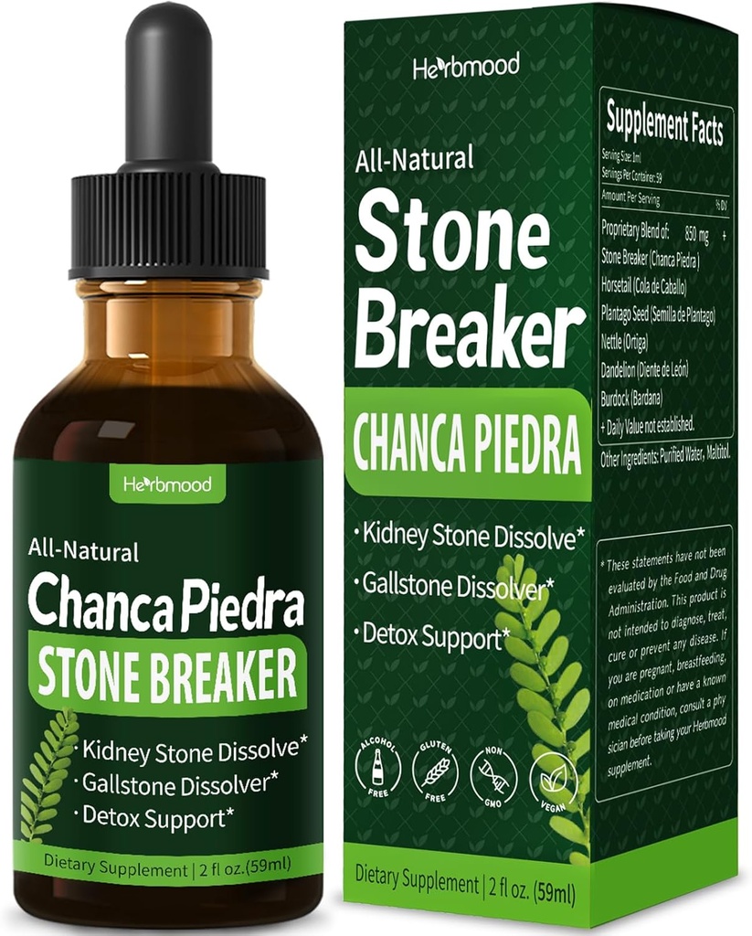 Chanca Piedra Stone Breaker Drops for Neerukivid & Gallstone Dissolver, Horsetail Extract Kidney Cleanse Detox & Repair, Gotas de Cola de Caballo y ChancaPiedra para Los Riñones. 2 oz