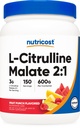 Nutrikost L-tsitrulliinmalaat 2: 1 (600 g) Puuviljapunn - treeningtoetus, lihaste jõudlus, lämmastikoksiidi võimendaja - Fitness Supplement Powder, 75 Servings