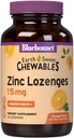Bluebonnet Nutrition Earthsweet Zinc Lozenges 15mg närimistables, pluss 100mg C-vitamiini, sojavaba, gluteenivaba, Kosher sertifitseeritud, piimavaba, vegan, oranž maitsega, 60 Lozenges
