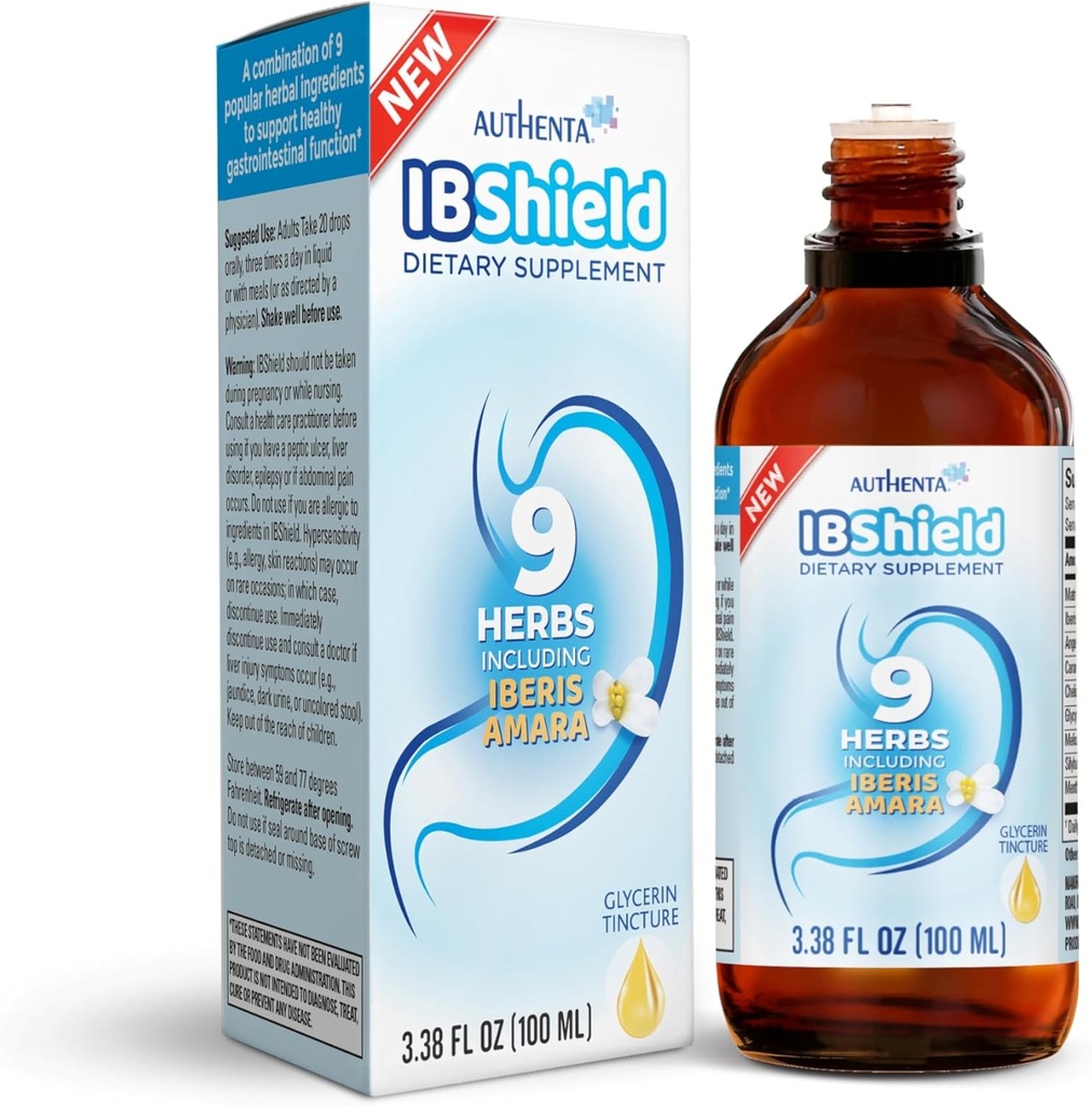 IBShield Tinktuur 100 ml | 6+3=9 maitsetaimed | Iberis Amara, piparmünt, kummel, sidrunipalsam, köömen, lagrits, Angelica, Celandine & Mary ohakas | Algne taimne valem toetab seedetrakti heaolu