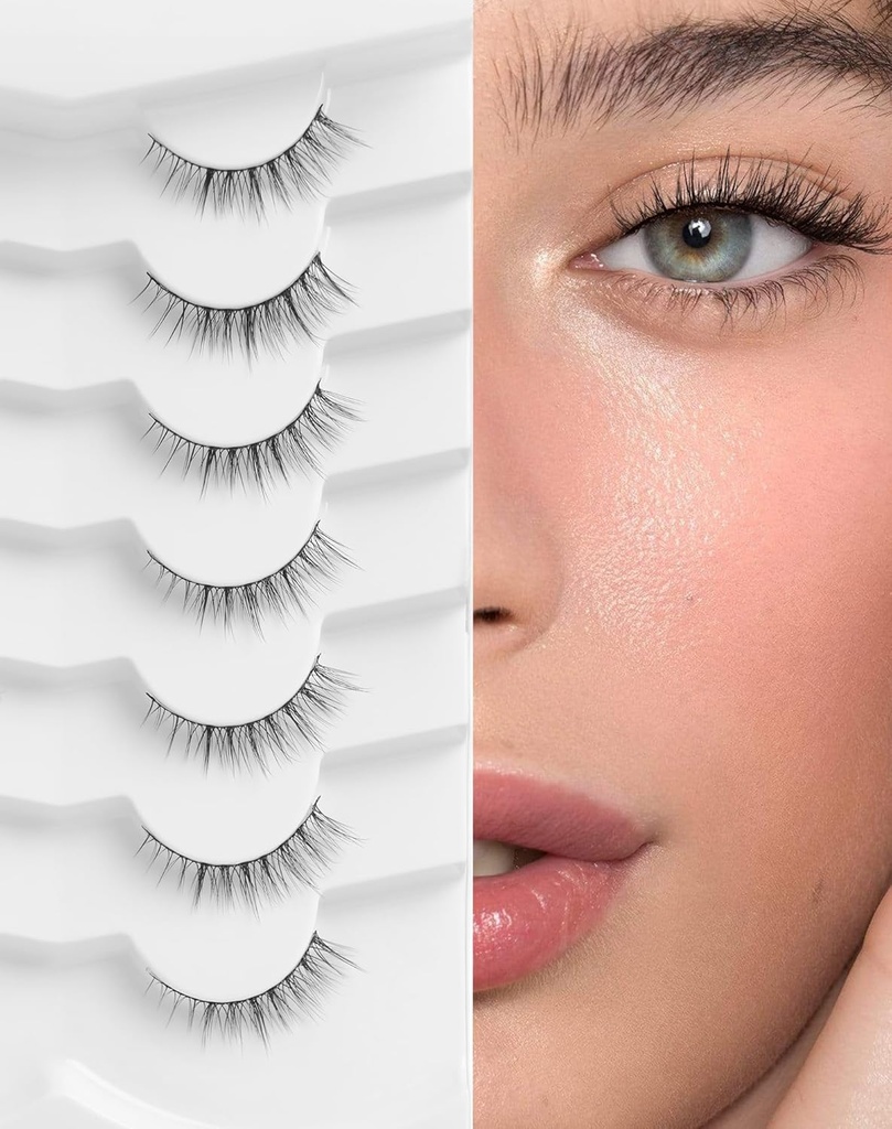 Looduslikud ripsmed Lühikesed ripsmed Natural Look False ripsmed Wispy Eye Lashes 10mm Väikesed ripsmed võltsitud ripsmed K50