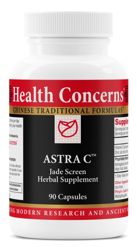 Tervisemured Astra C - Immuunsüsteemi tugi, külma ennetamine ja antioksüdantne valem - C-vitamiin, tsink, Astragalus, Atractylodes, Rose HIPS & Acerola - Natural Chinese Herbal Supplement - 90 kapslit