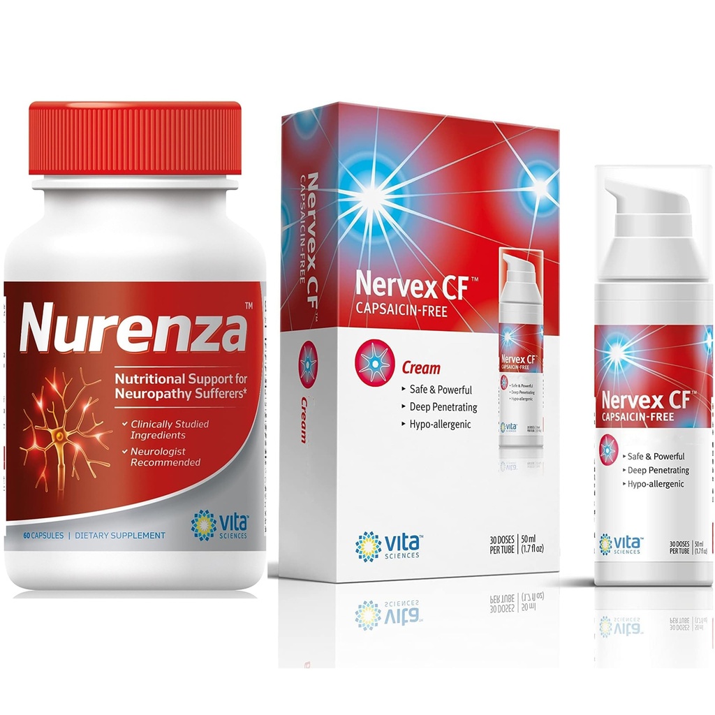Vita Sciences 40x Neuropathy Relief Power Pack: Nurenza 40x Tugevuslisa & Nervex CF Kapsaitsiinivaba kreem