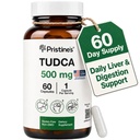 PRISTINE's Tudca 500MG Maksatoetus ja puhastatud sapisoolad Täienduskapslid - 60-päevane pakkumine - sapipõie maks ja seedimine Detox ja puhastustoetus Täiendus - Gluteenivaba Non GMO