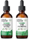 Wild & Organic Stinginging Nettle Juur Tinktuur 2 fl oz & Saw Palmetto Tinktuur 2 fl oz