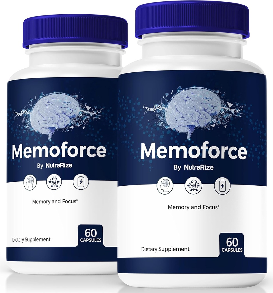 (2 Pack) Memo Force pillid, avage oma täielik potentsiaal Memo Force kapslitega - toetab mälu, fookust ja kontsentratsiooni, tasakaalustatud tervise ja funktsiooni jaoks, ametlikud memojõu ülevaated (120 kapslit)