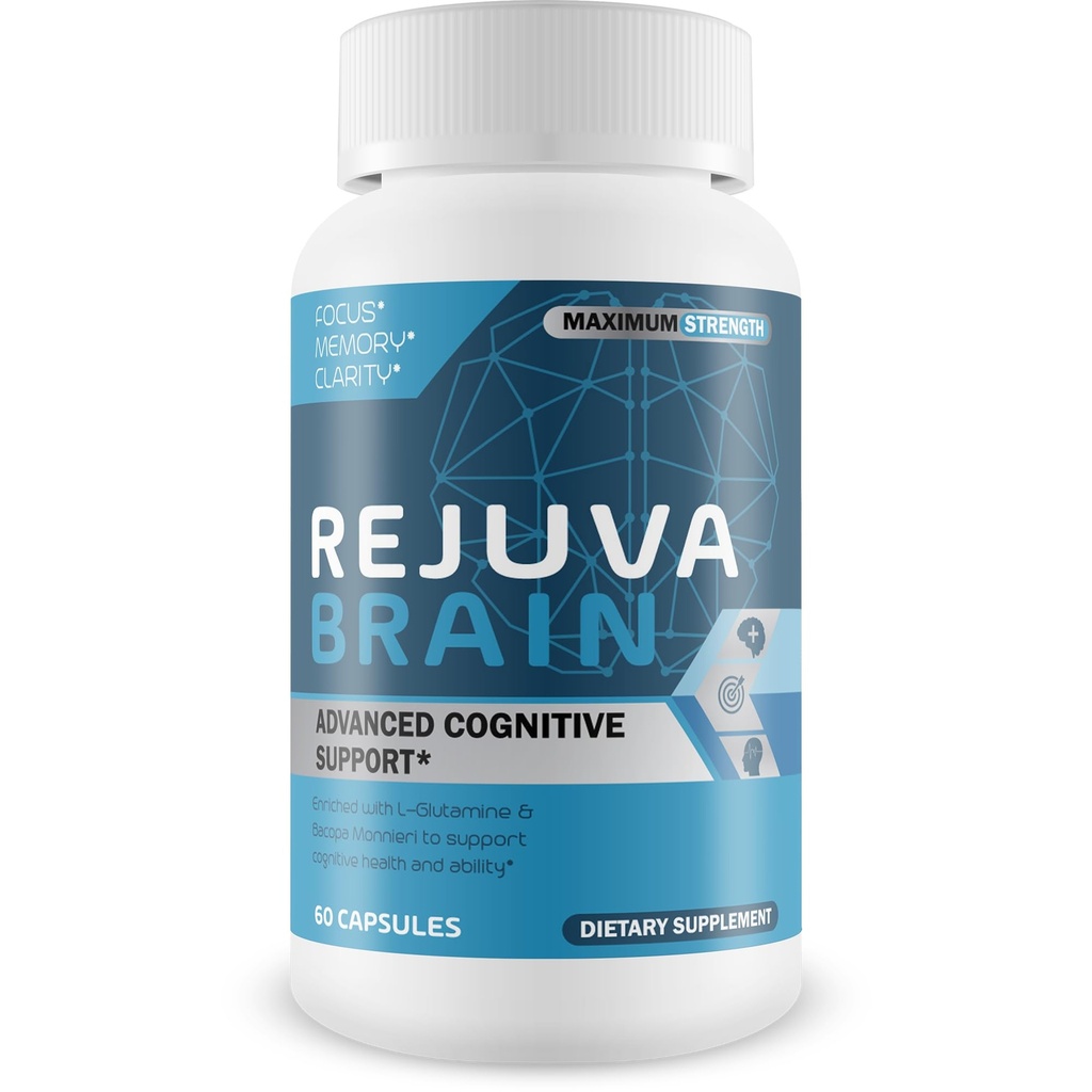 Rejuva Aju - täiustatud kognitiivne tugi - rikastatud w / L-glutamiin ja Bacopa Monnieri kognitiivse tervise ja võimekuse toetamiseks