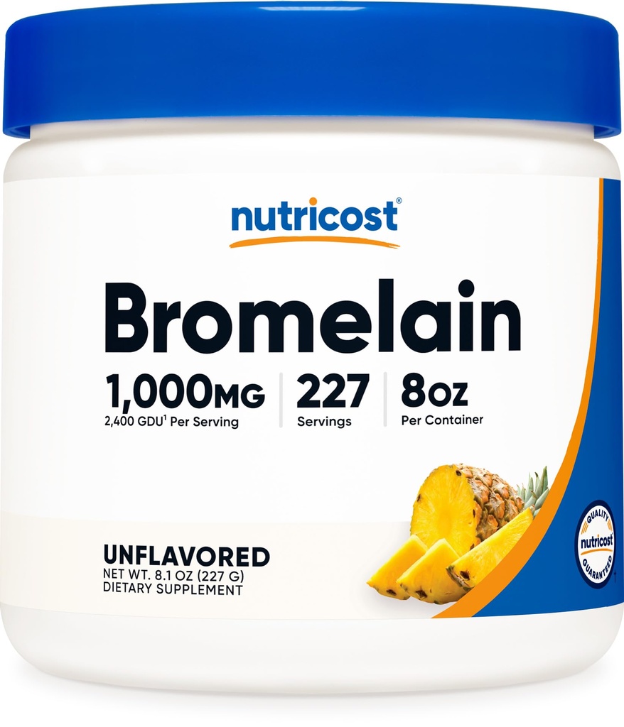 Nutrikost Bromelain Pulber 8 OZ - Mitte-GMO, Taimetoitlane, Gluteenivaba