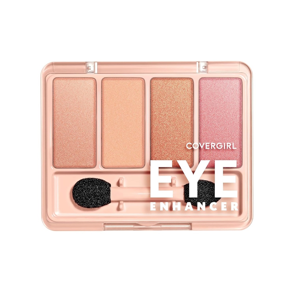 COVERGIRL Eye Enhancer, Bellini Spritz, Eyeshadow Quad, Easy to Wear, Clean & Vegan, Talc-free, Matte & Shimmer Finishes, Smudge-Proof, 0, 19oz