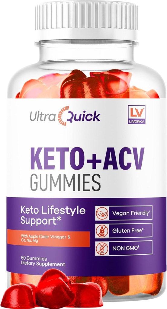 LIVORKA Ultra Quick Keto ACV Gummies - Ultra Quick Gummies, Ultra Quick Keto Plus ACV Gummies, Ultra Quick Keto ACV Gummies Support, UltraQuick Keto ACV Gummies, UltraQuick, 60 Gummies 1 kuu jooksul