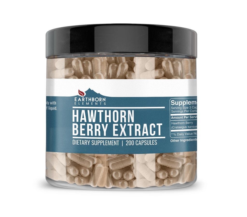 Maapealsed elemendid Hawthorn Berry ekstrakt 200 kapslit, puhas ja lahjendamata, ei lisaaineid