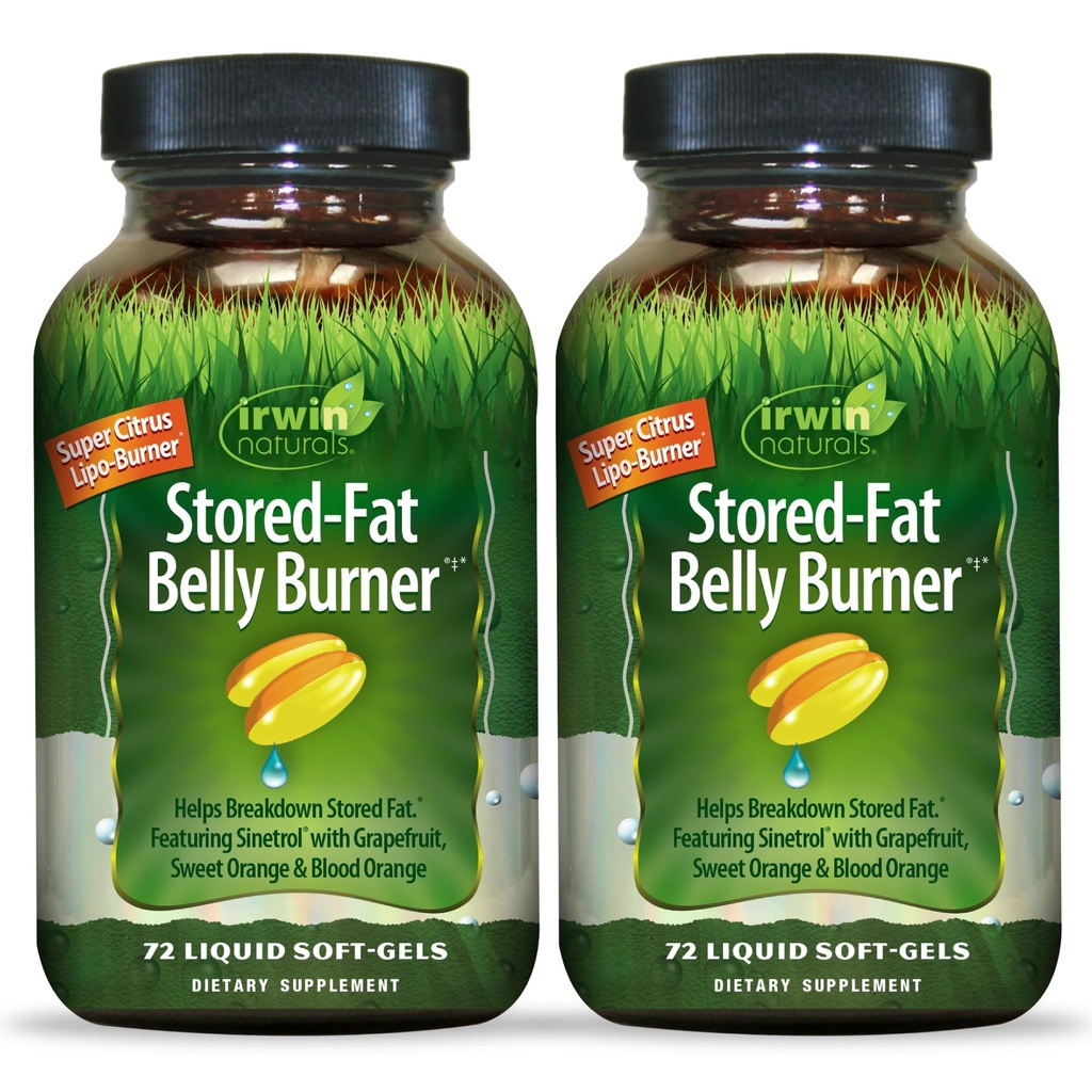 Irwin Naturals Stored-Fat Belly Burner - 72 vedelat pehmet geeli, pakend 2 - aitab toetada salvestatud rasva lagunemist - 48 kogu serveerimist