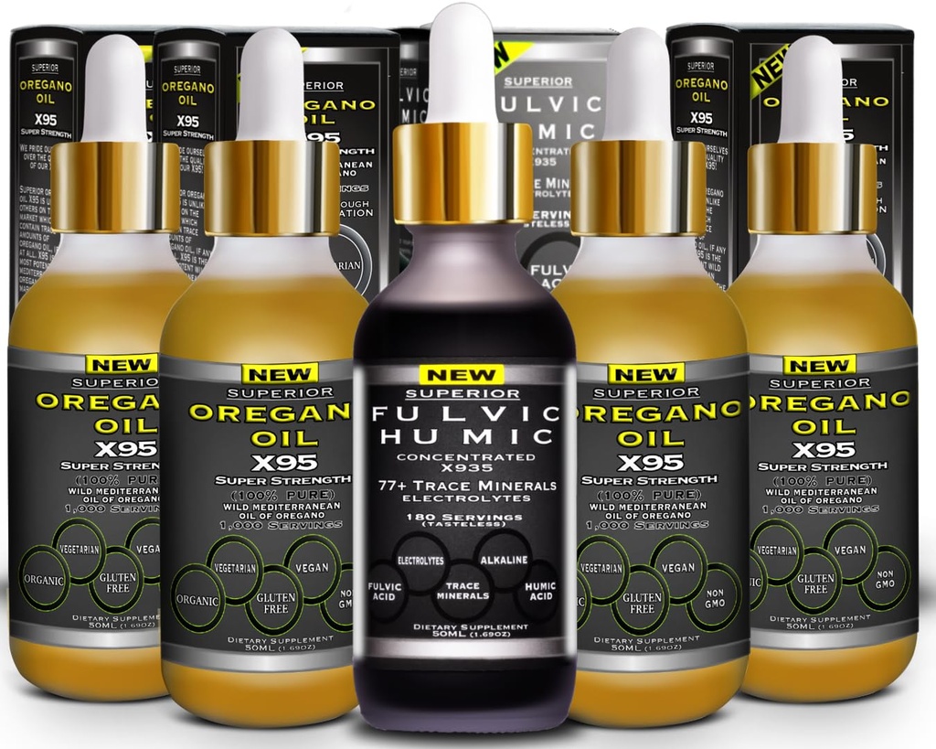 Fulvic Acid Humic Ionic Trace Mineral tilgad elektrolüütide Plus Oregano õli tilgad Super Tugevus Rohkem Versatile Siis õli Oregano Softgels ja kapslid