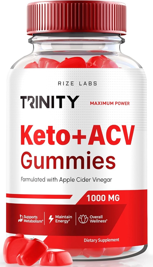 Rize labs - Trinity Keto + ACV Gummies Advanced kaalulangus, kõik looduslik õunasiidri äädikat täiendada, 500 mg (60 Gummies)