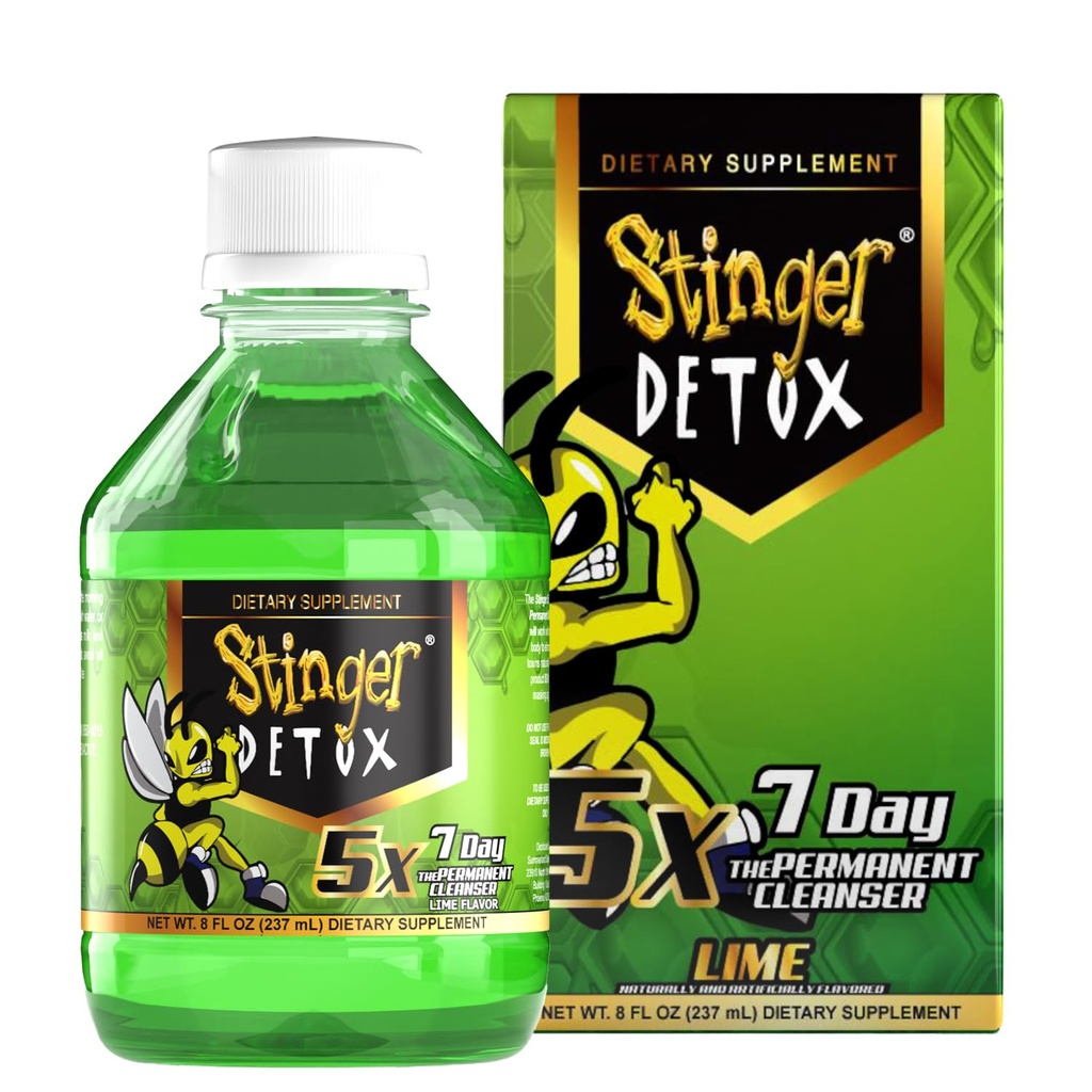 Stinger Detox 5X 7-päevane ekstra tugev püsijook - laimi maitse - 8 FL OZ