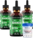 Salutem VitaTM Liquid Advanced Formula Detox - Detox Kit Test Cup: Vedelik Dietary Supplement for Total Body Cleanse - Supplement for Toksiini eemaldamine - 3 Pack - 2 Fl Oz (20 Servings)