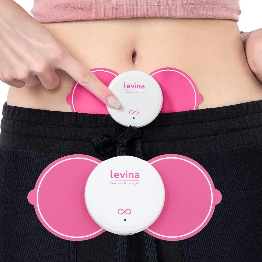 Levina menstruaalperioodi vabastusseade - traadita TENS üksus ja bioühilduvad elektroodipadjad, laetav, magnetiline ühendus, kiire krambi ja PMS-i abistamine ning ravimivaba, FSA HSA abikõlblik (RS-38)