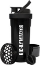 KICHLY Shaker Bottle 1 Pack - 24 Ounce Plastvalgu Shaker Pudel Pre & Post treeninguks Twist & Lock Protein Box Storage (must)