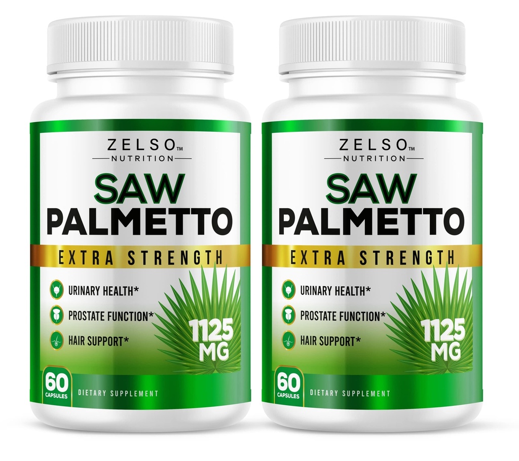(2 Pack) Saw Palmetto eesnäärme täiendus meestele, 3-in-1 kasu, DHT Blocker juuste kasvu ja beeta Blocker, kuseteede tervis, eesnäärme funktsiooni tugi, 2 kuu pakkumine