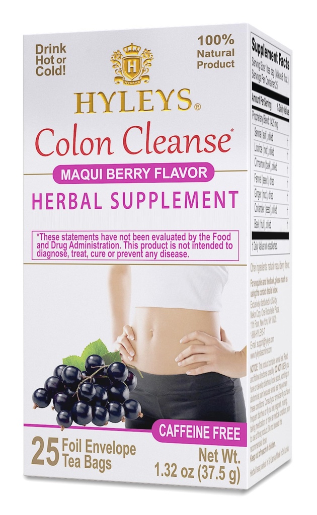 Hyleys Colon Cleanse Tee Maqui Berry Maitse - 25 teekotid (1 pakend)