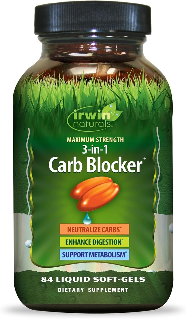 Irwin Naturals Maksimaalne tugevus 3-in-1 Carb Blocker 84 Count