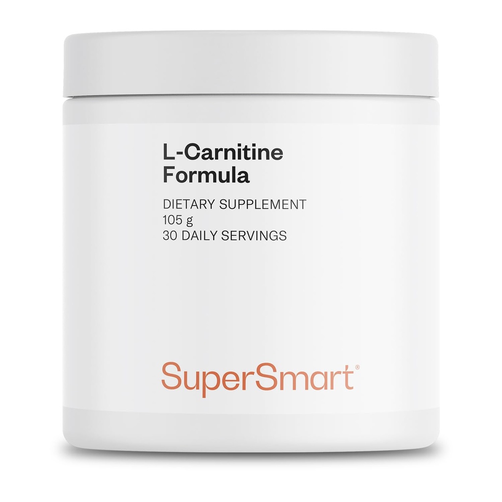 Supersmart - L-karnitiini valem (looduslik sidrunimaitse) - 2-in-1 atsetüül-L-karnitiini & L-karnitiini tartraadi pulbriga - Aminohapete komplekslisand | Mitte-GMO & Gluteenivaba - 105 g