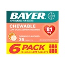 Bayer Aspirin Madal annus 81 mg närimistabletid , valu leevendav toime , oranž maitsega 216 tabletti ( 6 pakendit )