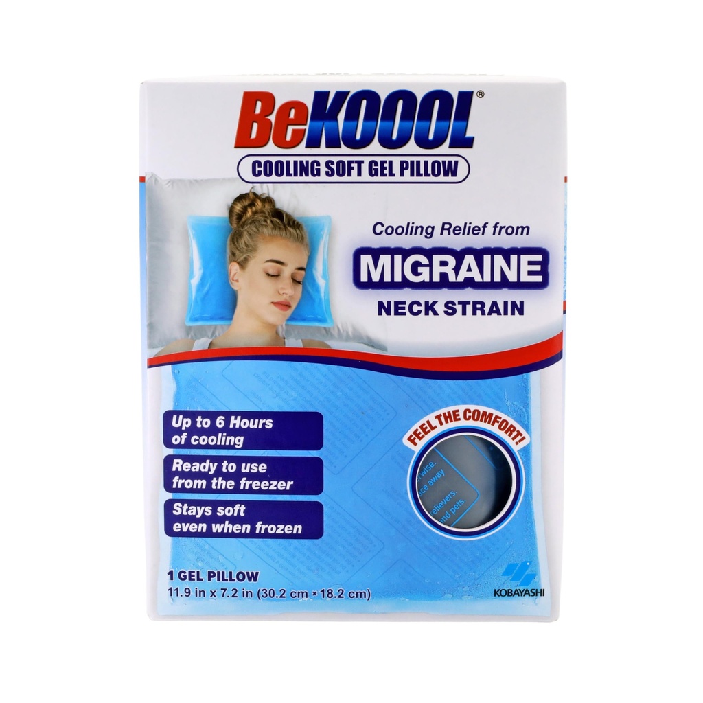 BeKOOOL Cooling Soft Gel Pillow - Migreeni, kaela tüve ja palaviku korduvkasutatav jahutamine - kuni 6 tundi jahutust, kasutusvalmis, jääb külmutamisel pehmeks