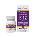 Superior Allikas No Shot Vitamiin B-12 Metüülkobalamiin 1000 mcg, B-6 & Foolhape 400 mcg - toetab aju ja südame tervist - Aids Natural Energy Levels - 60 Sublingvaalne lahustuv tabletid