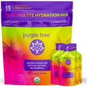 purple tree Organic Electrolyte Hydration Packets, Zero Sugar, Sea Salts, Daily IV Hydrate Packs for Rapid Rehydration Relief - Water Drink Mix, Variety Pack, 15 Units