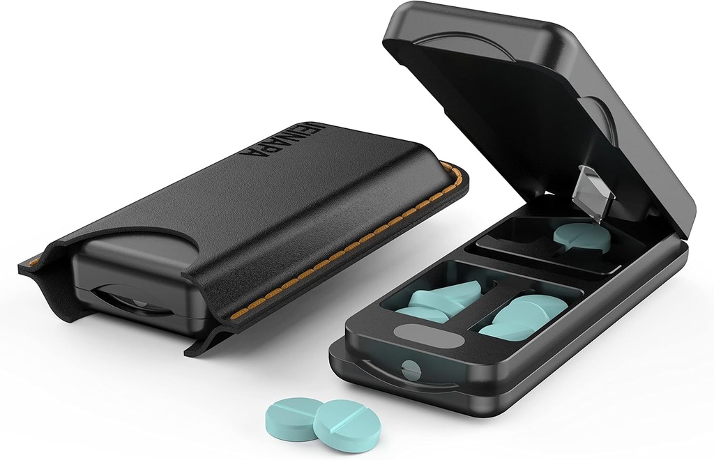 Pillide lõikamine autokeskseadmega, alumiiniumpillide hajutamine 316L roostevabast terasest, tõeline nahaümbris, professionaalne pillide hajutamine väikeste pillide või suurte pillide lõikamiseks (must)