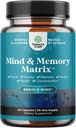 Matrix Nootropic Brain Supplement for Memory and Focus Enhancement - Vitamiinid vaimse tervise ja selgus - Kognitiivne kompleks täiskasvanutele igas vanuses Mind's Vitality - 60 kapslit