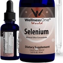 WellnessOne Vedel Selenium Supplement - Ioniseeritud Selenium Vedelik tilgad 70 mcg - Antioksüdant, südame-veresoonkonna ja immuunsüsteemi tugi - USA Testitud, Vegan, Mitte-GMO, Gluteenivaba, Maitsestamata - 1.67 fl oz