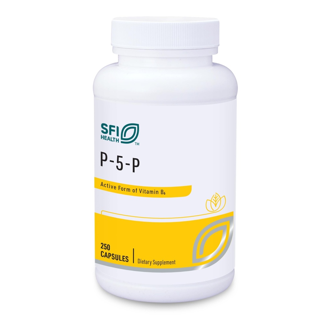 Klaire Labs SFI Health P-5-P - 30 milligrammi bioaktiivset vitamiini B6 püridoksaal-5-fosfaati metaboolseks ja maksa toetamiseks, allergia (100 kapslit)